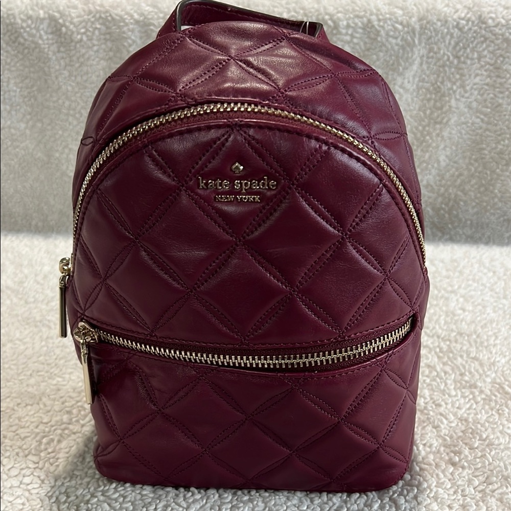 kate spade Quilted Leather Mini Backpack in Deep Wine